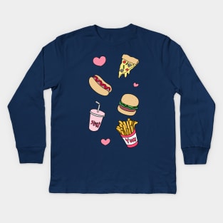 Fast Food Love Kids Long Sleeve T-Shirt